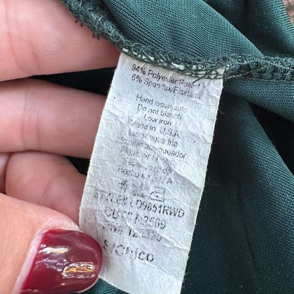 Windsor Women's Green Sparkle Velvet V Neck Mini Dress Size Small - Picture 5 of 6